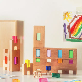 Fynn Beautiful Wood & Acrylic Building Blocks at Design Life Kids