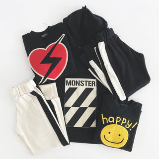 Wee Monster-Happy Black Sweatshirt on Design Life Kids