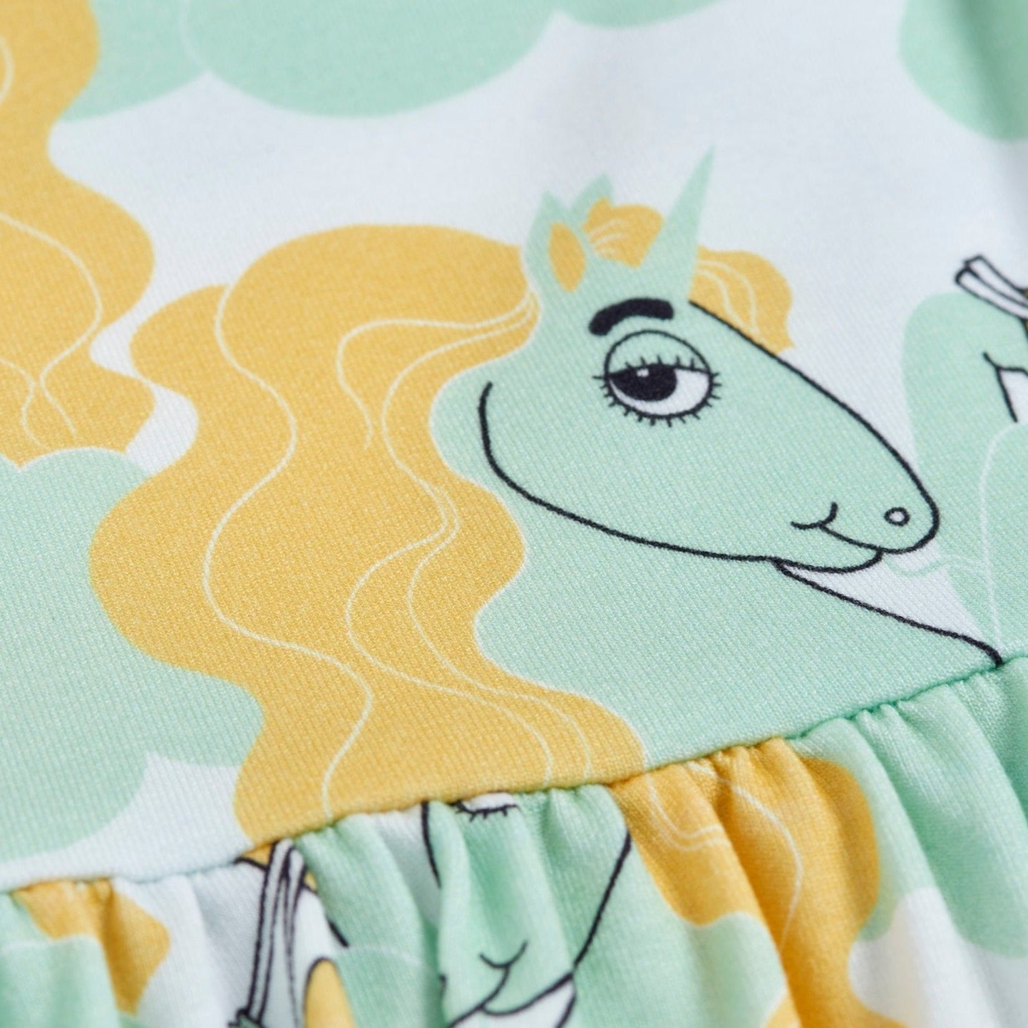 mini rodini unicorn dress Mini Rodini - Ivory Cotton Unicorn Dress
