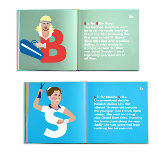 Alphabet Legends-Tennis Legends Alphabet Book on Design Life Kids