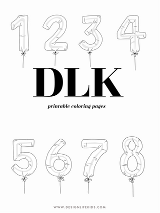 Design Life Kids-Balloon Numbers Coloring Book on Design Life Kids