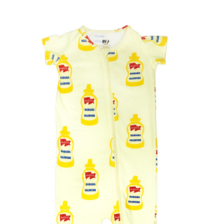 Banana Valentine-Mustard Print Pajamas on Design Life Kids