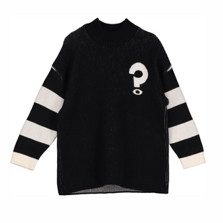 Beau Loves-Knit Question Mark Funnel Neck Sweater on Design Life Kids