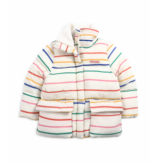 Bobo Choses-Multi Color Stripes Padded Puffer Jacket on Design Life Kids
