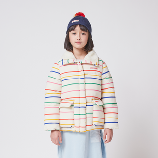Bobo Choses-Multi Color Stripes Padded Puffer Jacket on Design Life Kids