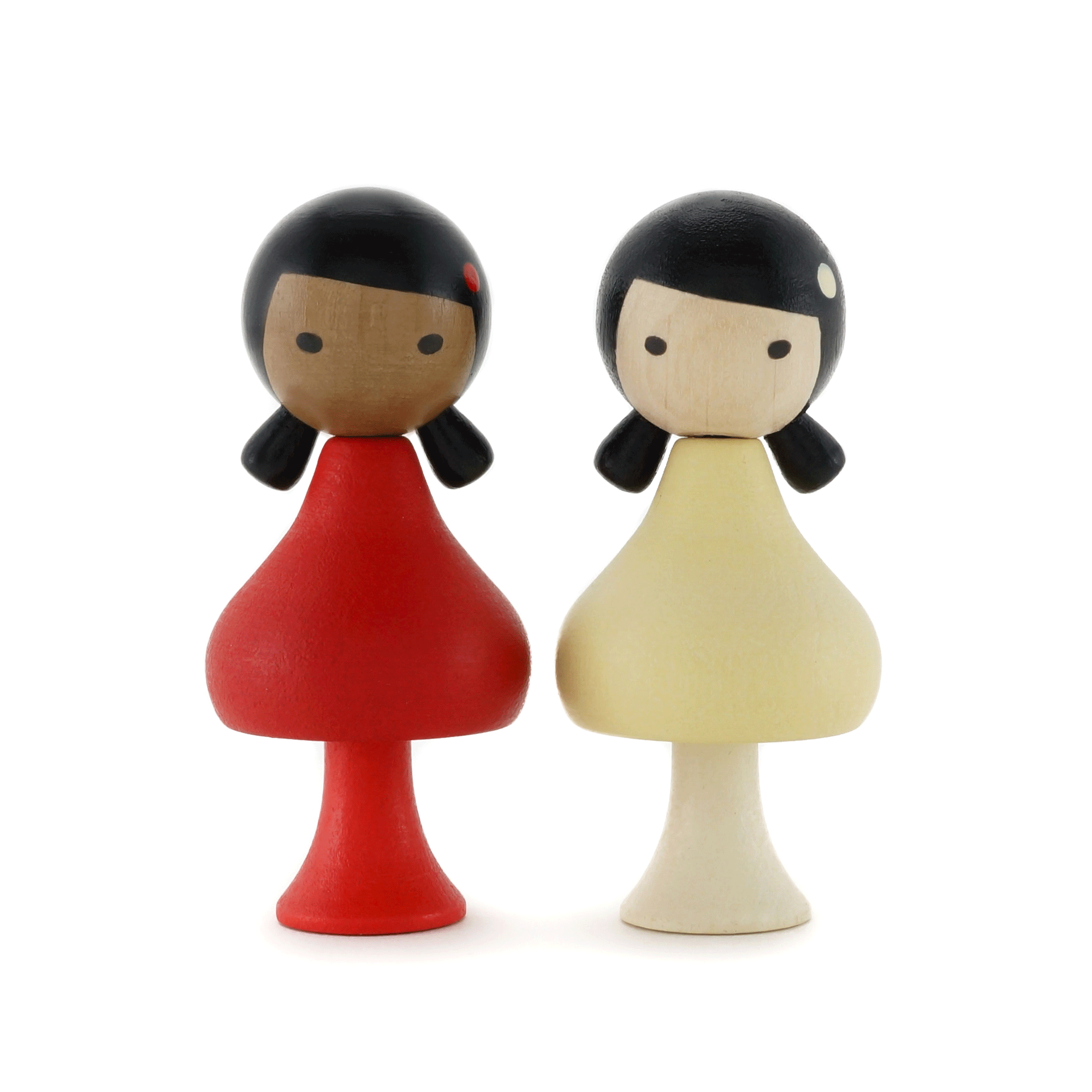 Magnetic wooden top dolls