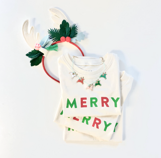 Modern Merry Christmas Shirt for Kids on DLK