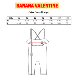 Banana Valentine-Checkers Criss Cross Romper on Design Life Kids