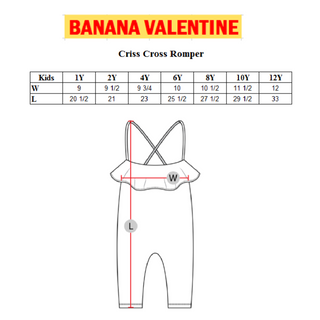 Banana Valentine-Daisies Criss Cross Romper on Design Life Kids