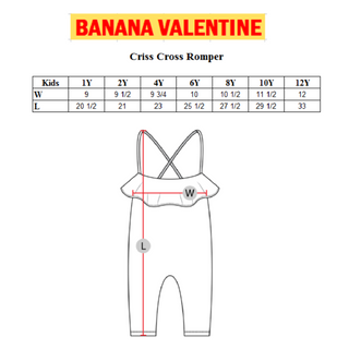 Banana Valentine-Candies Criss Cross Romper on Design Life Kids