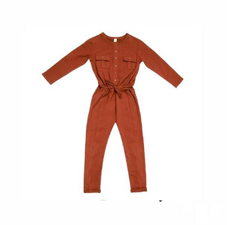Feather Drum-Rusty Long Sleeve Jumpsuit on Design Life Kids
