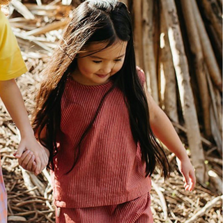 Olive and the Captain-Broome Stripe Boxy Singlet on Design Life Kids