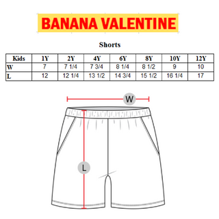 Banana Valentine-Candies Shorts on Design Life Kids