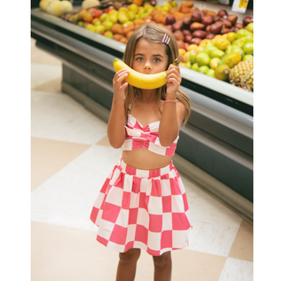 Banana Valentine-Checkers Bandeau Top on Design Life Kids