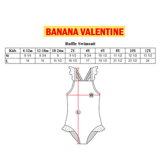 Banana Valentine-Candies Ruffle Swimsuit on Design Life Kids