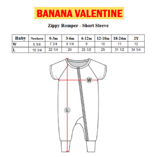 Banana Valentine-Tulips Zippy Romper on Design Life Kids