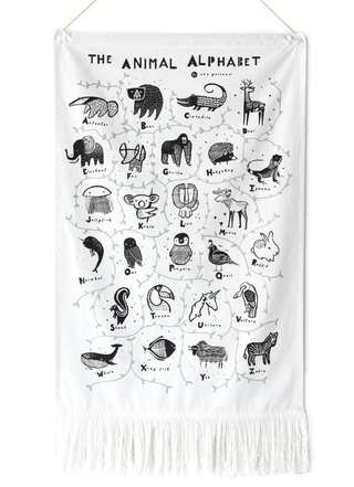 WEE GALLERY-Animal Alphabet Wall Hanging on Design Life Kids