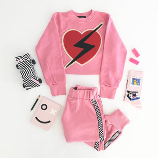 Wee Monster-Heart Pink Sweatshirt on Design Life Kids