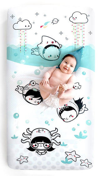 ROOKIE HUMANS-Dive In Crib Sheet on Design Life Kids