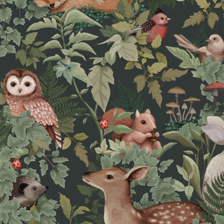 Fleur Harris Into The Woods Woodlands Wallpaper on Design Life Kids