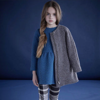 Diapers & Milk-Grey Textured Coat on Design Life Kids