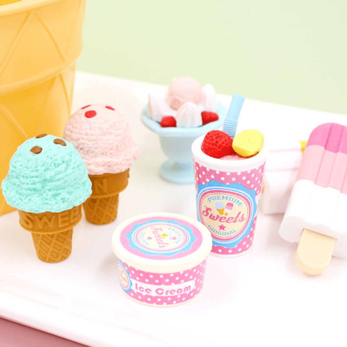 Soft Serve Ice Cream Cone Eraser Rubber Iwako Japan Stationery "color Soft Serve Ice Cream Cone Eraser Rubber Iwako Japan Stationery "color