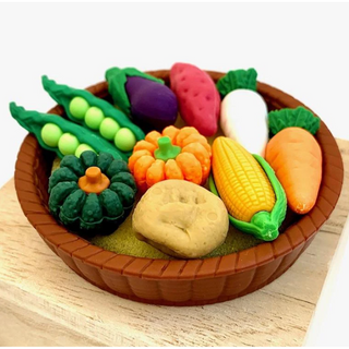 Japanese Iwako Vegetable Basket Eraser Set