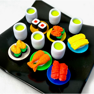 Iwako Japanese Mini Sushi Go Round Eraser Set