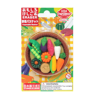 Japanese Iwako Vegetable Basket Eraser Set