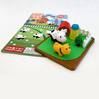 Iwako Japanese Farm Animal Eraser Set