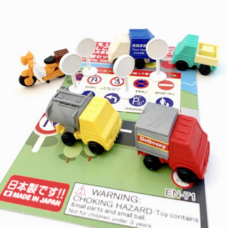 Iwako Japanese Trucks & Traffic Signs Eraser Set