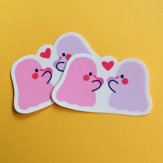 Kawaii Ghosts In Love Sticker on DLK