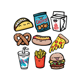 Kawaii Junk food Stickers on Design Life Kids