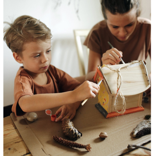 Kinderfeets-Natural Wooden Birdhouse Paint Kit on Design Life Kids