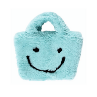 Faux Fur Smiley Face Tote Bag