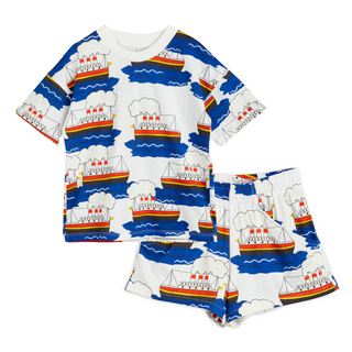 Mini Rodini Ferry Boat Print Shorts for kids on DLK