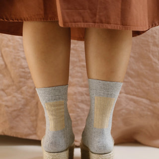 Monk and Anna-Glitter Block Socks on Design Life Kids