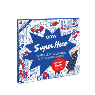 OMY-Super Hero Coloring Poster Set on Design Life Kids