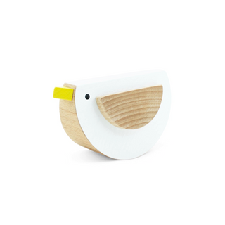 Kutulu White Wooden Bird Toy on Design Life Kids