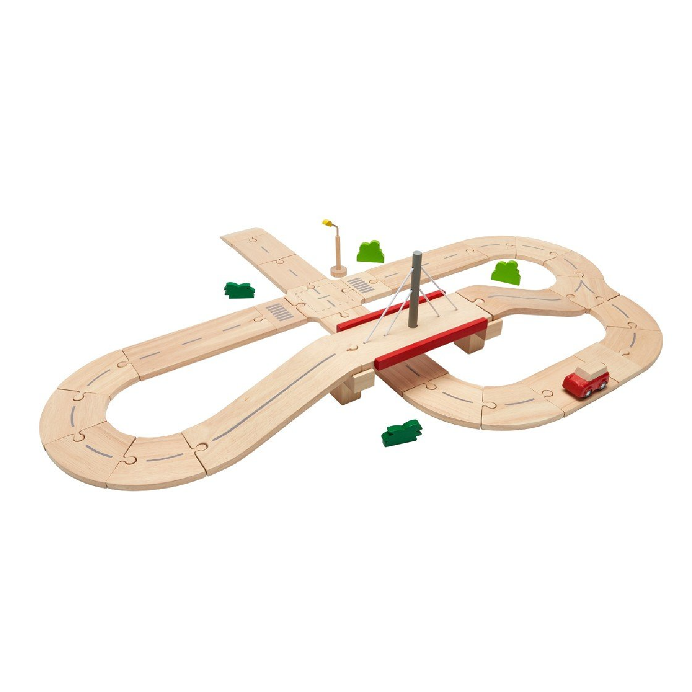 Wooden car set tracks sales