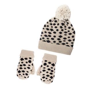 Cheetah Knit Hat & Mittens Set Rockahula Kids on Design Life Kids