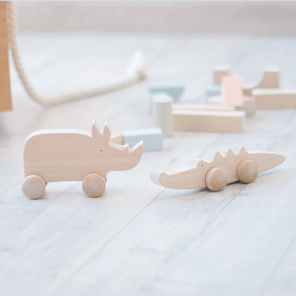 Wooden Rolling Rhino Toy at DLK – Design Life Kids