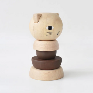 WEE GALLERY-Cat Wood Stacker on Design Life Kids