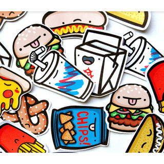 Emily McGaughey-Junk Food Sticker Pack on Design Life Kids