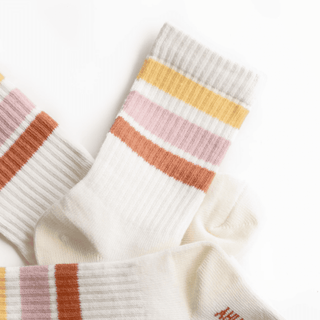 Pink and Yellow Striped Socks on DLK