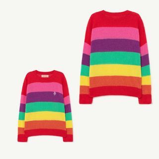 The Animals Observatory-Striped Logo Bull Sweater on Design Life Kids