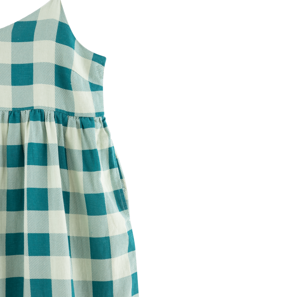 Womens Tiny Big Sister Big Check Dress by Tinycottons On DLK 34 / Green Womens Tiny Big Sister Big Check Dress by Tinycottons On DLK 34 / Green