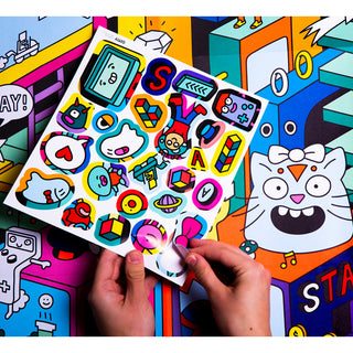 OMY-Giant Sticker Poster - Video Games on Design Life Kids