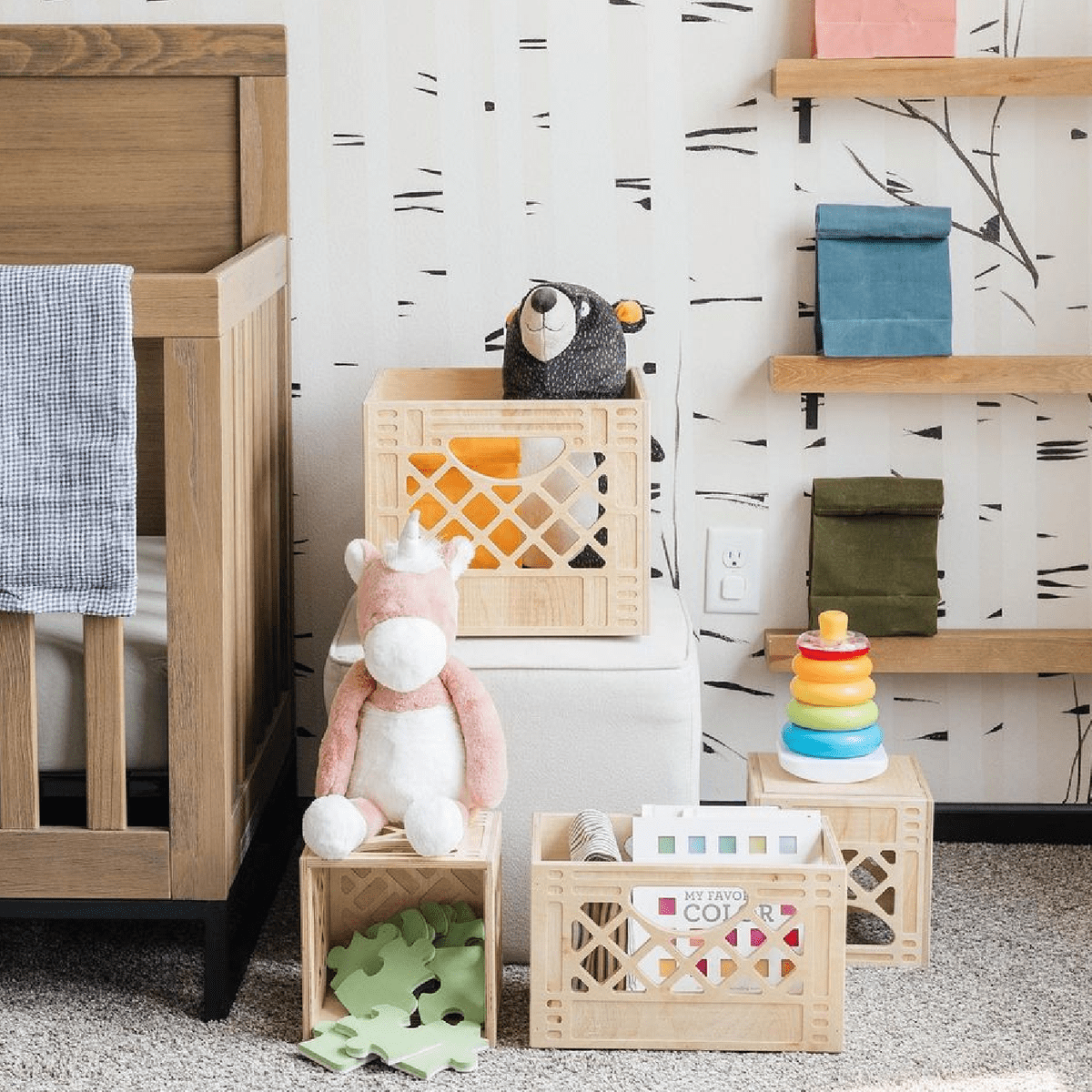 Wooden Milk Crate – Design Life Kids