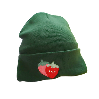 Strawberry Embroidered Beanie
